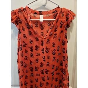 Skull and crossbones sleeveless Top- small